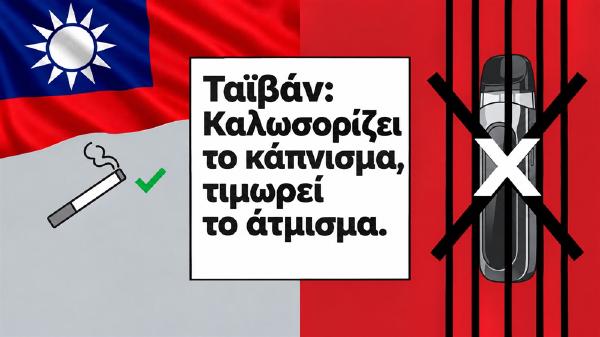Ταϊβάν: Καλωσορίζουν το κάπνισμα, τιμωρούν το άτμισμα